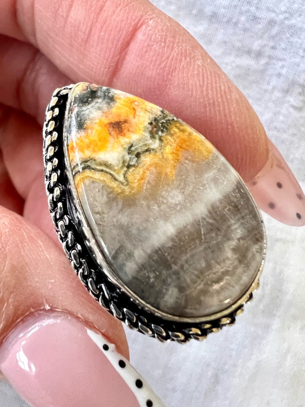 925 Playful Bumble Bee Jasper Ring 8